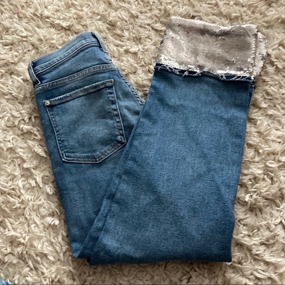 7 FAM Sequin Bottom Jeans Sz 25 NWT - Picture 2 of 6